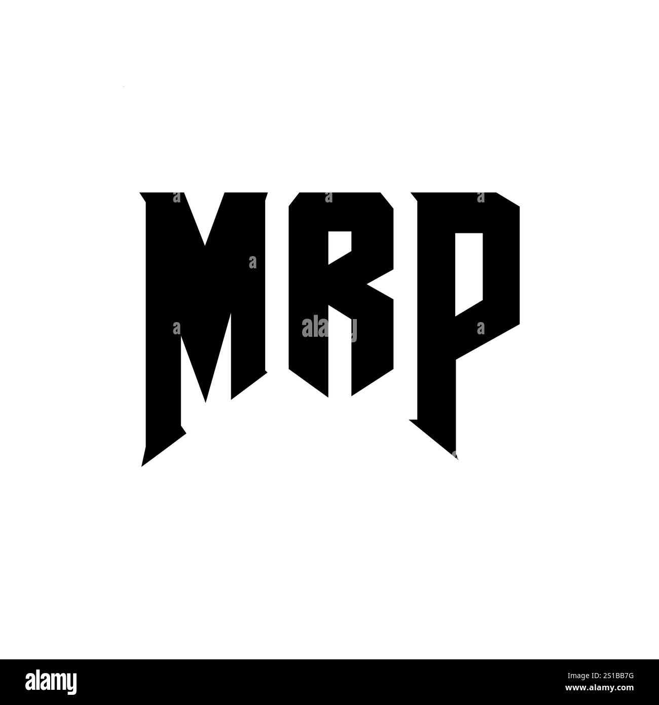 Logo MRP Letter per l'azienda tecnologica. Combinazione di colori bianco e nero con logo MRP. Logo MRP, vettore MRP, design MRP, icona MRP, alph MRP Illustrazione Vettoriale