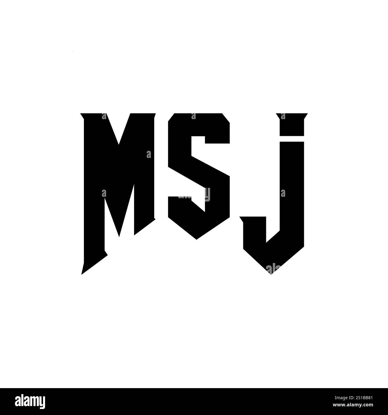 Logo MSJ Letter per l'azienda tecnologica. Combinazione di colori bianco e nero con logo MSJ. Logo MSJ, vettore MSJ, design MSJ, icona MSJ, MSJ alph Illustrazione Vettoriale