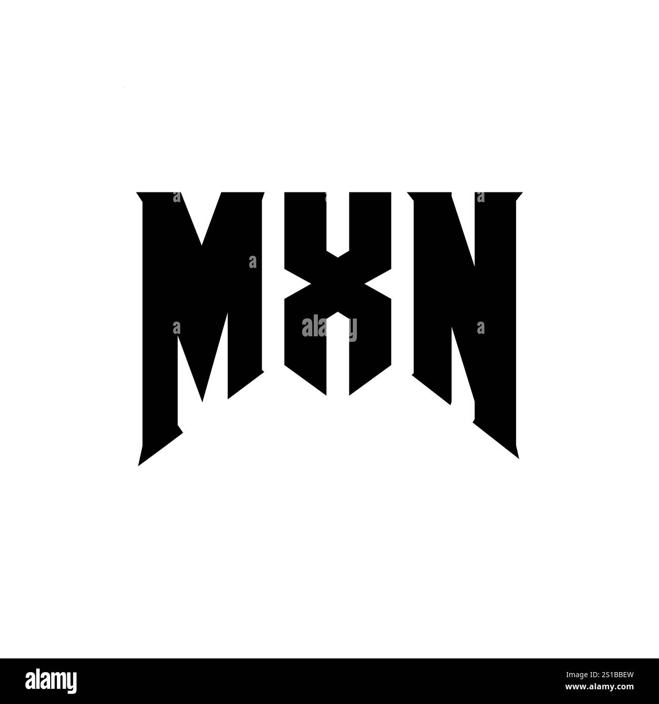 Logo MXN Letter per l'azienda tecnologica. Combinazione di colori bianco e nero con logo MXN. Logo MXN, vettore MXN, design MXN, icona MXN, alph MXN Illustrazione Vettoriale