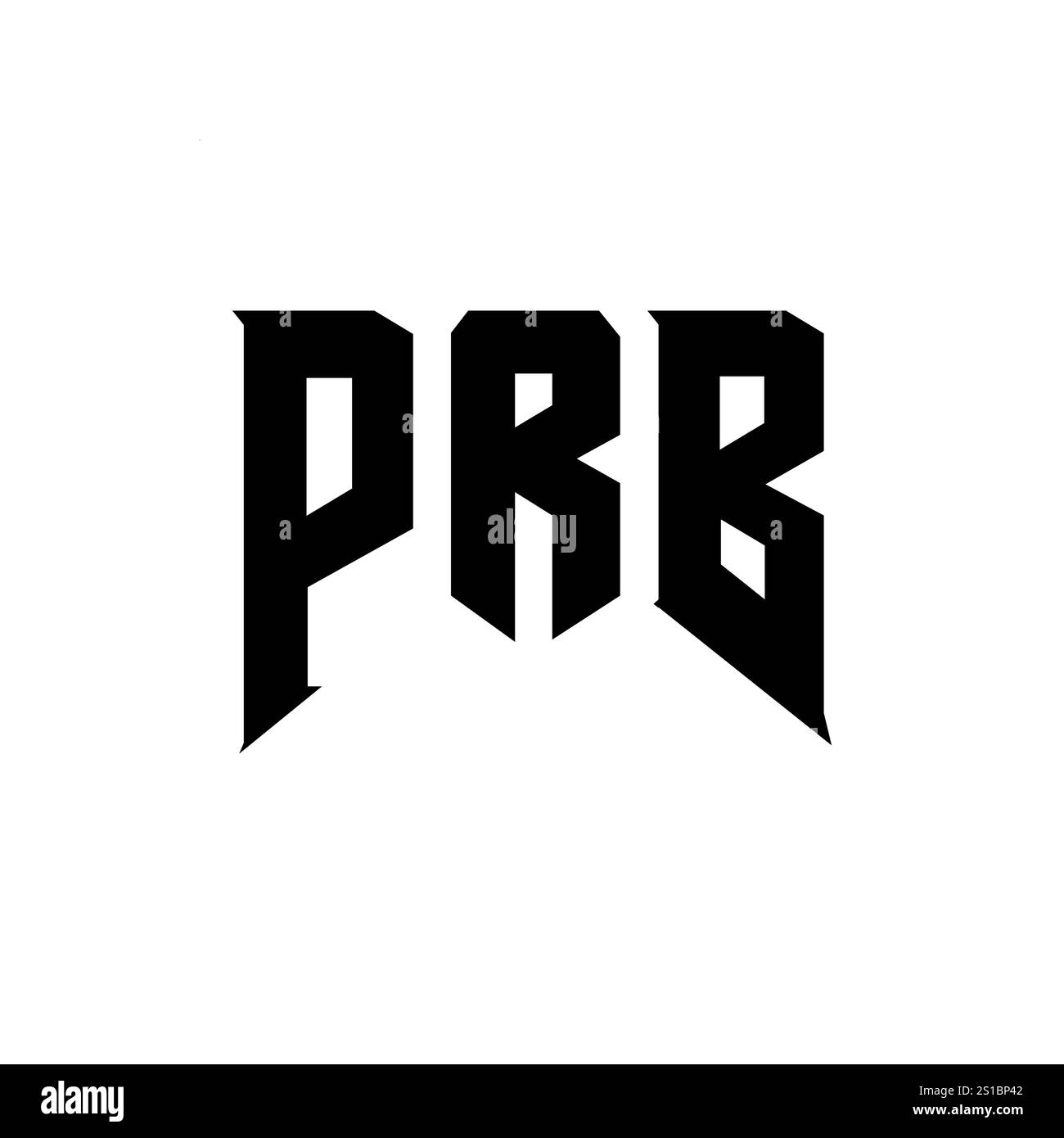 Design del logo PRB Letter per l'azienda tecnologica. Combinazione di colori bianco e nero con logo PRB. Logo PRB, vettore PRB, design PRB, icona PRB, PRB alph Illustrazione Vettoriale