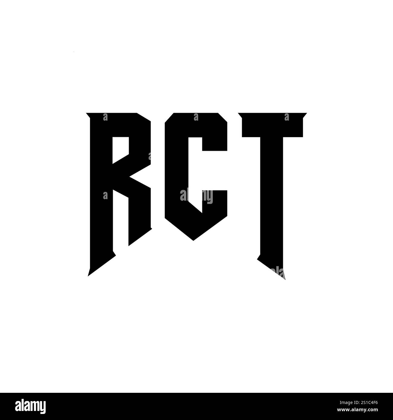 Logo RCT Letter per l'azienda tecnologica. Combinazione di colori bianco e nero con logo RCT. Logo RCT, vettore RCT, design RCT, icona RCT, alph RCT Illustrazione Vettoriale