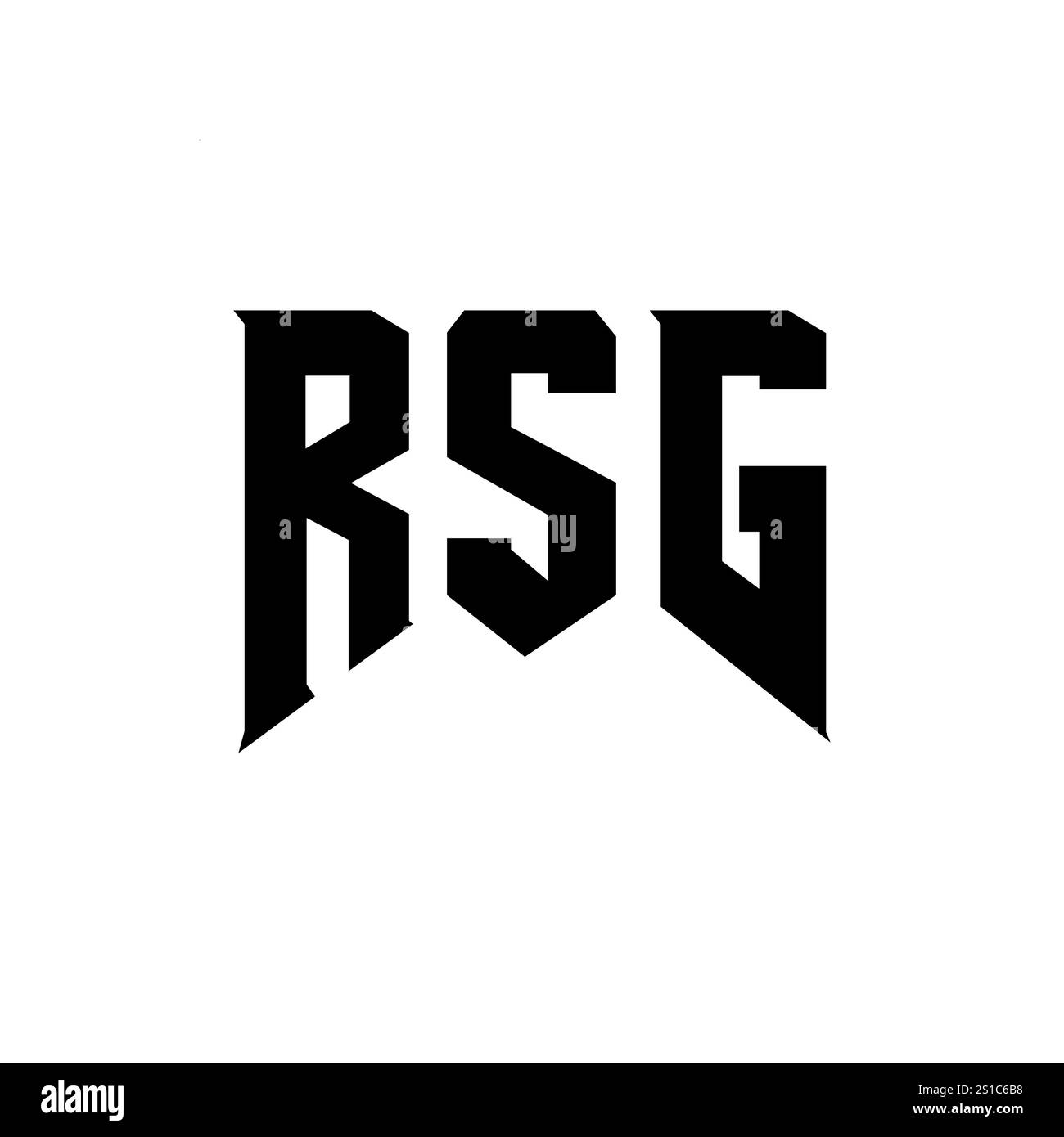 Logo RSG Letter per l'azienda tecnologica. Combinazione di colori bianco e nero con logo RSG. Logo RSG, vettore RSG, design RSG, icona RSG, alph RSG Illustrazione Vettoriale