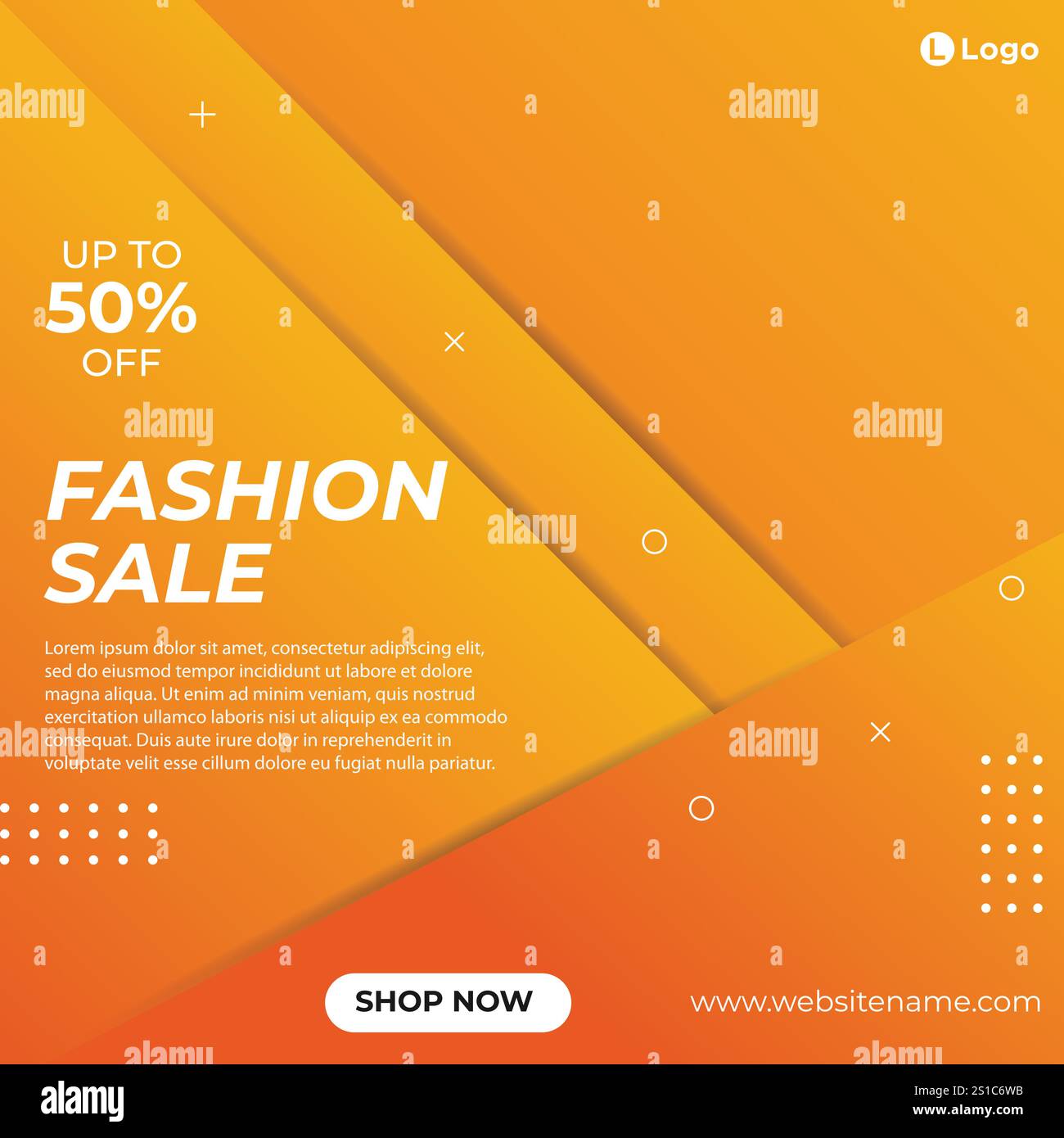 Modello Web banner social per la vendita di moda Illustrazione Vettoriale