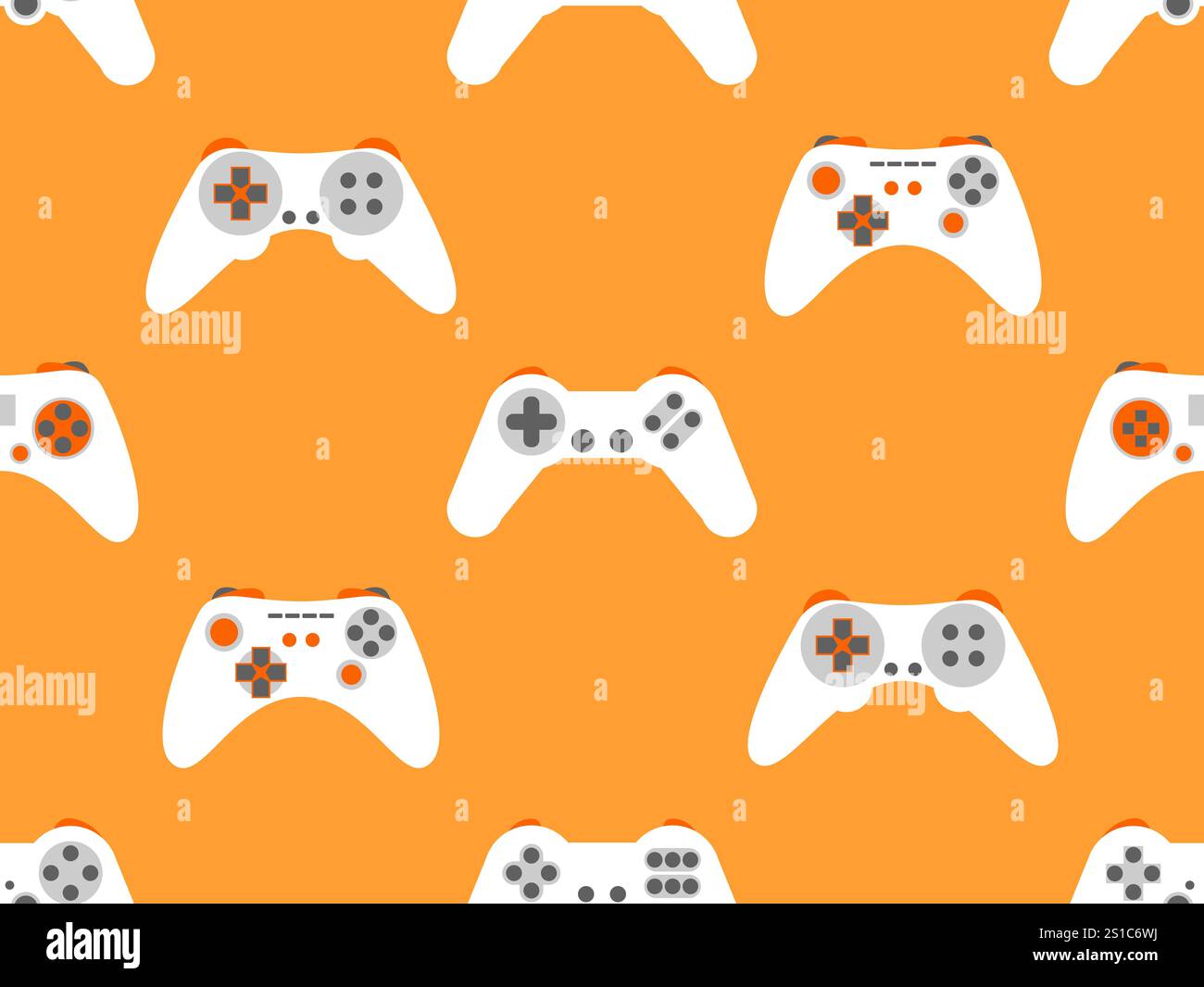 Joystick senza cuciture. Controller di gioco per videogiochi. Gamepad per console di gioco retrò in stile anni '80 - '90. Design per sfondi, involucri, copertine Illustrazione Vettoriale