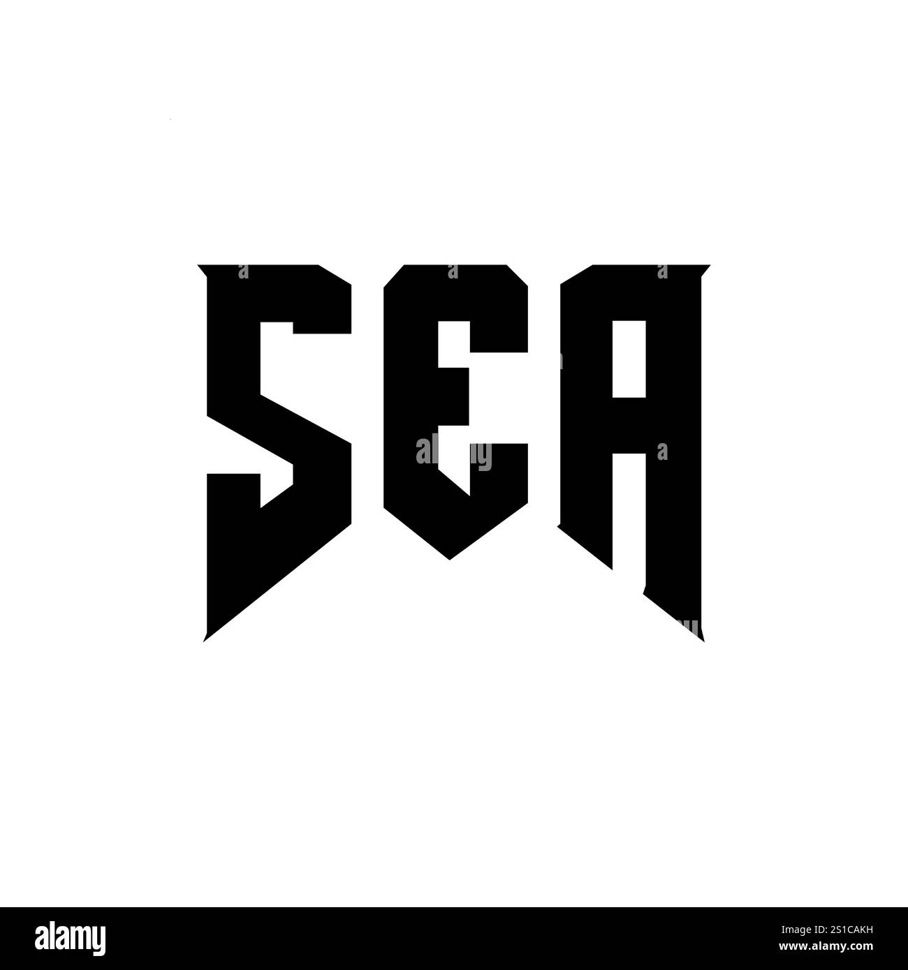 Design del logo SEA Letter per l'azienda tecnologica. Combinazione di colori bianco e nero con logo SEA. Logo SEA, vettore SEA, design SEA, icona SEA, alph SEA Illustrazione Vettoriale