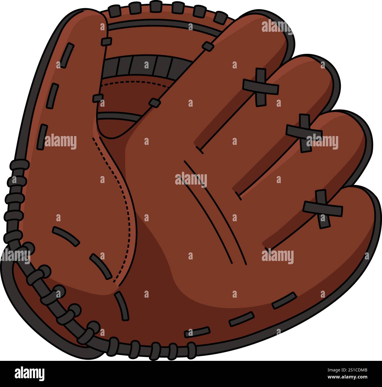 Illustrazione Clipart colorata con guanto da baseball Illustrazione Vettoriale