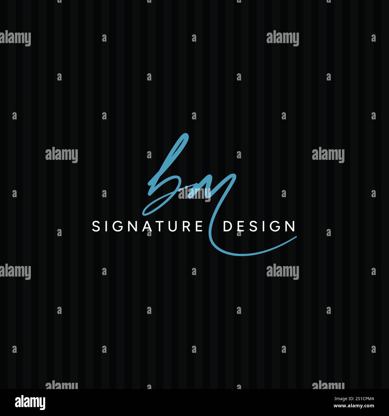 Logo firmato a mano per lettera iniziale BM - modello di logo vettoriale per alfabeto B e M. Illustrazione Vettoriale