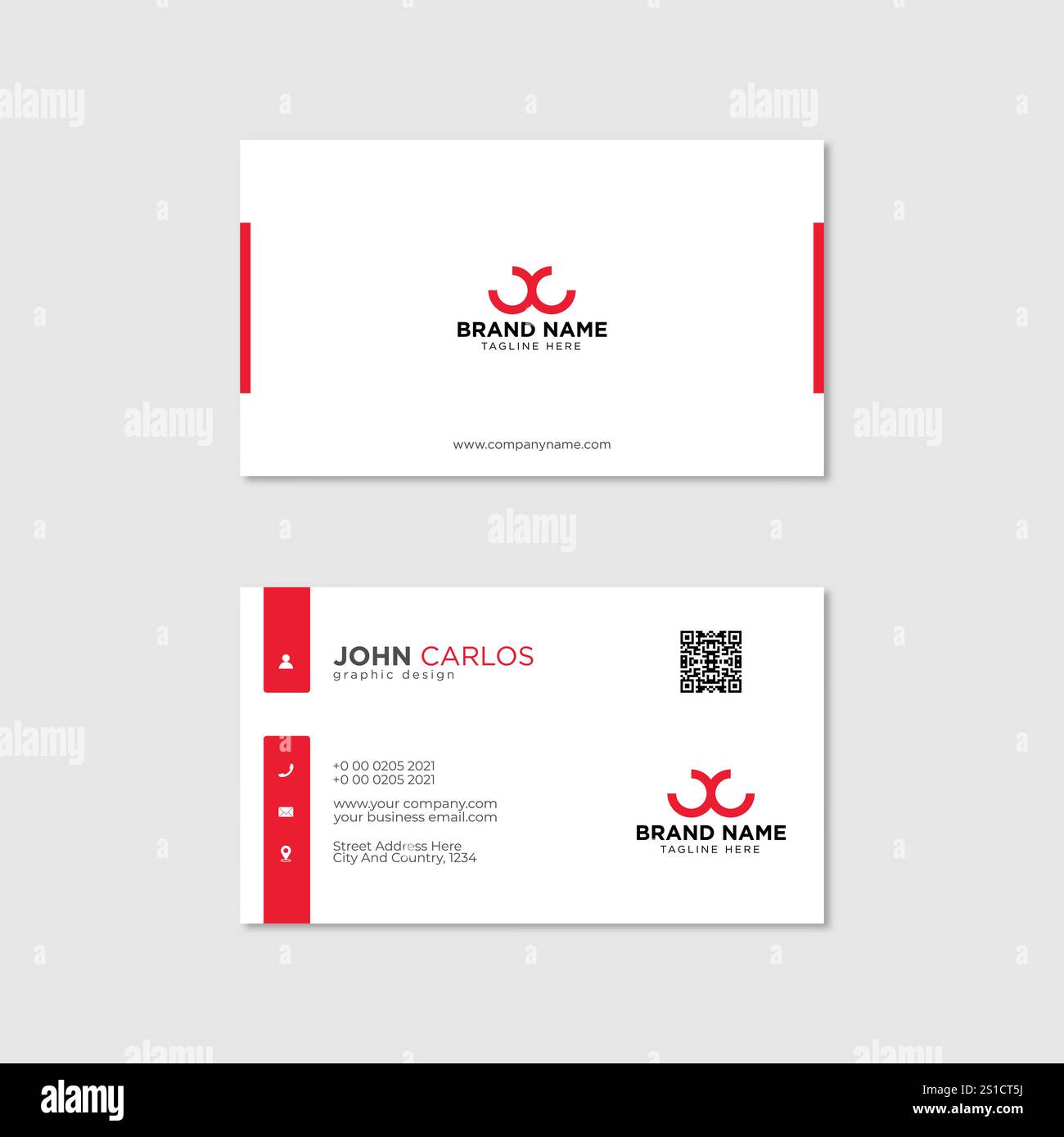 Moderno e creativo Clean Business Card Template Illustrazione Vettoriale