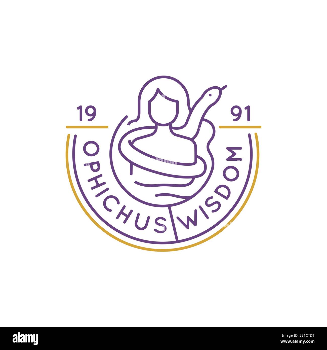 Logo semplice con icona Ophiuchus Illustrazione Vettoriale