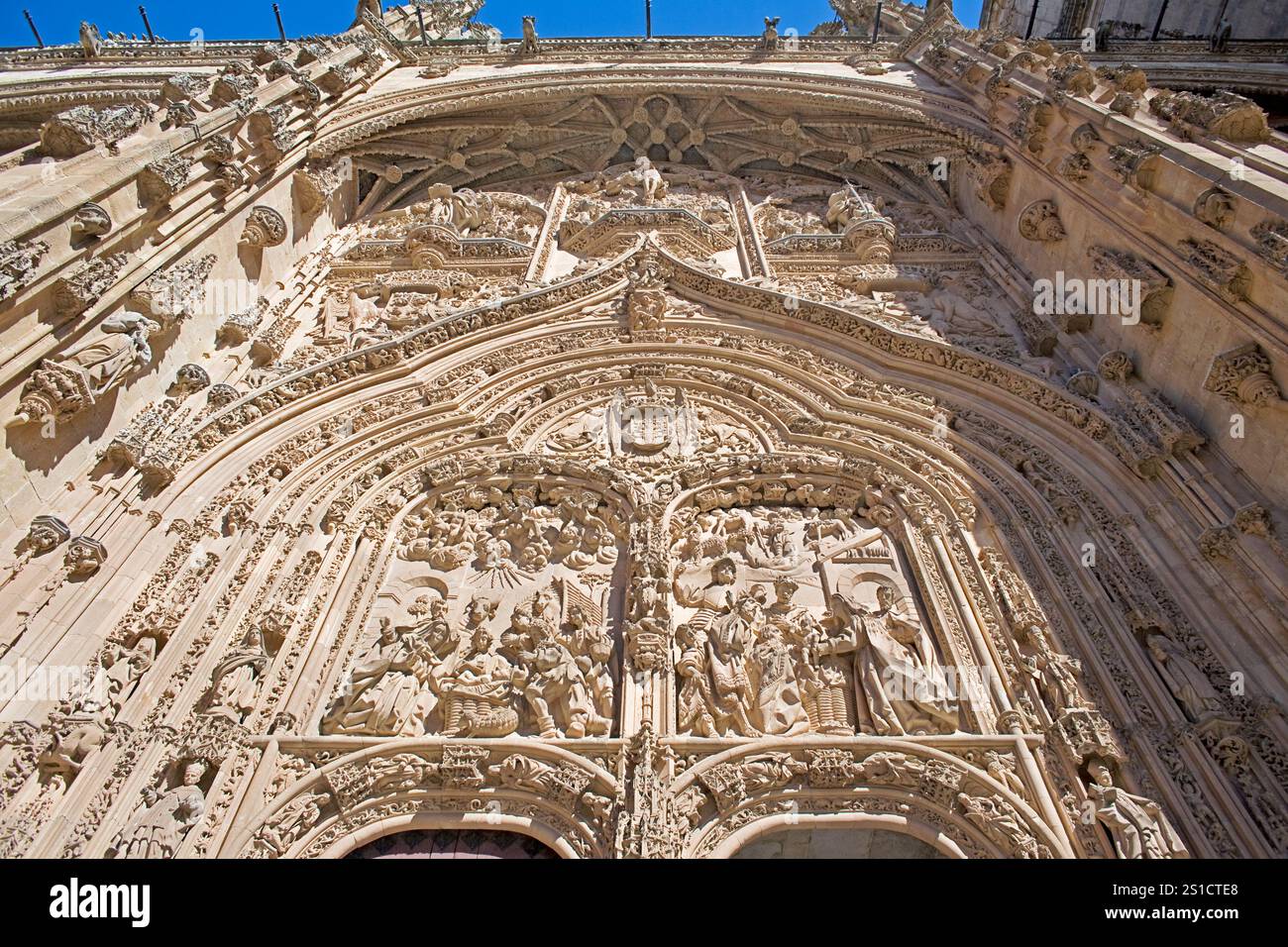 Nuova facciata della cattedrale, Salamanca, Castilla-Leon, Spagna Foto Stock