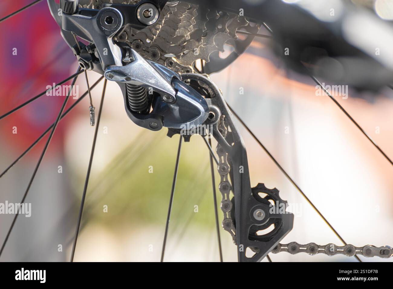 sistema di cambio marcia derailleur per biciclette da corsa professionali Foto Stock
