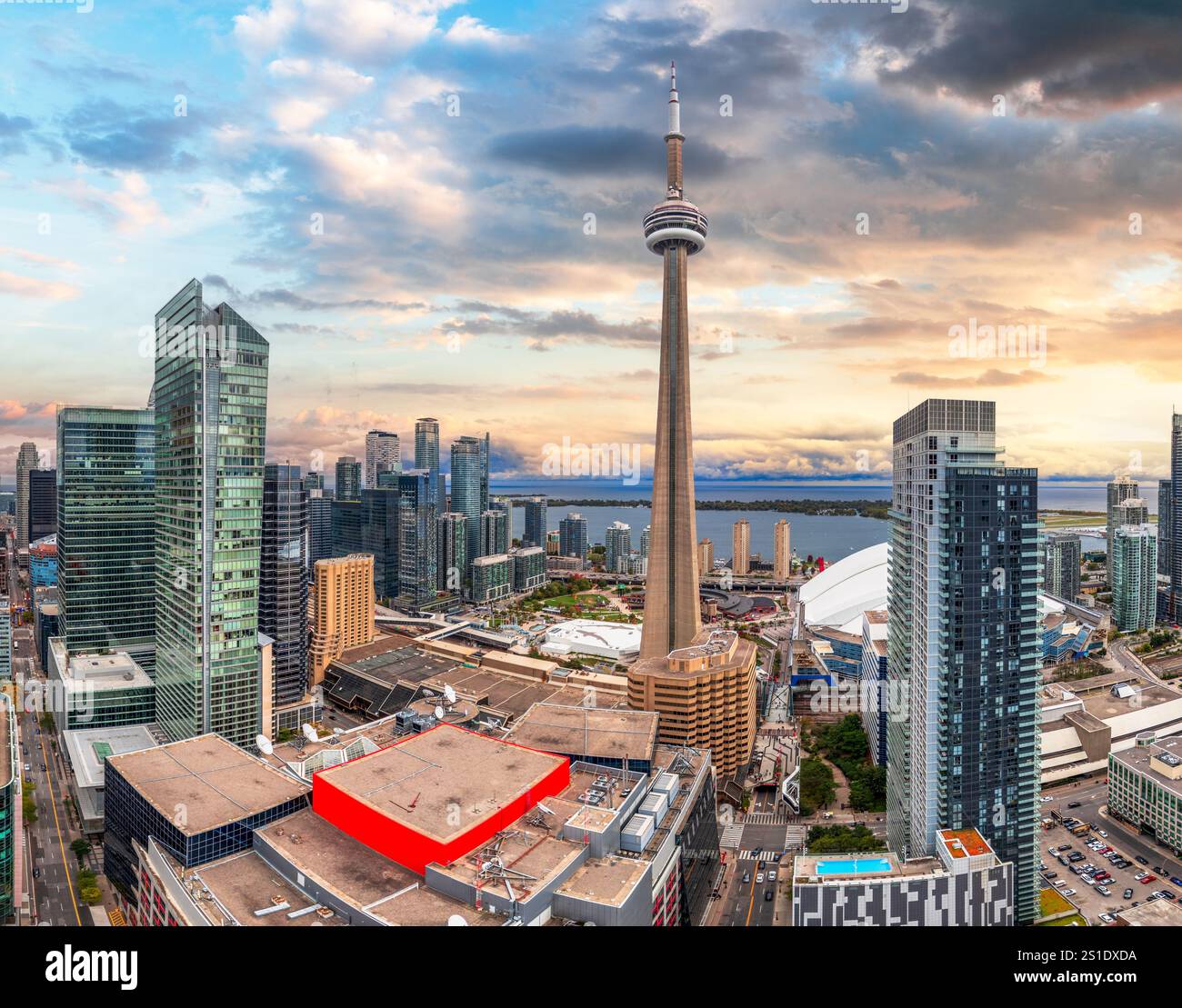 Toronto, Ontario, Canada, paesaggio urbano e torre del centro. Foto Stock