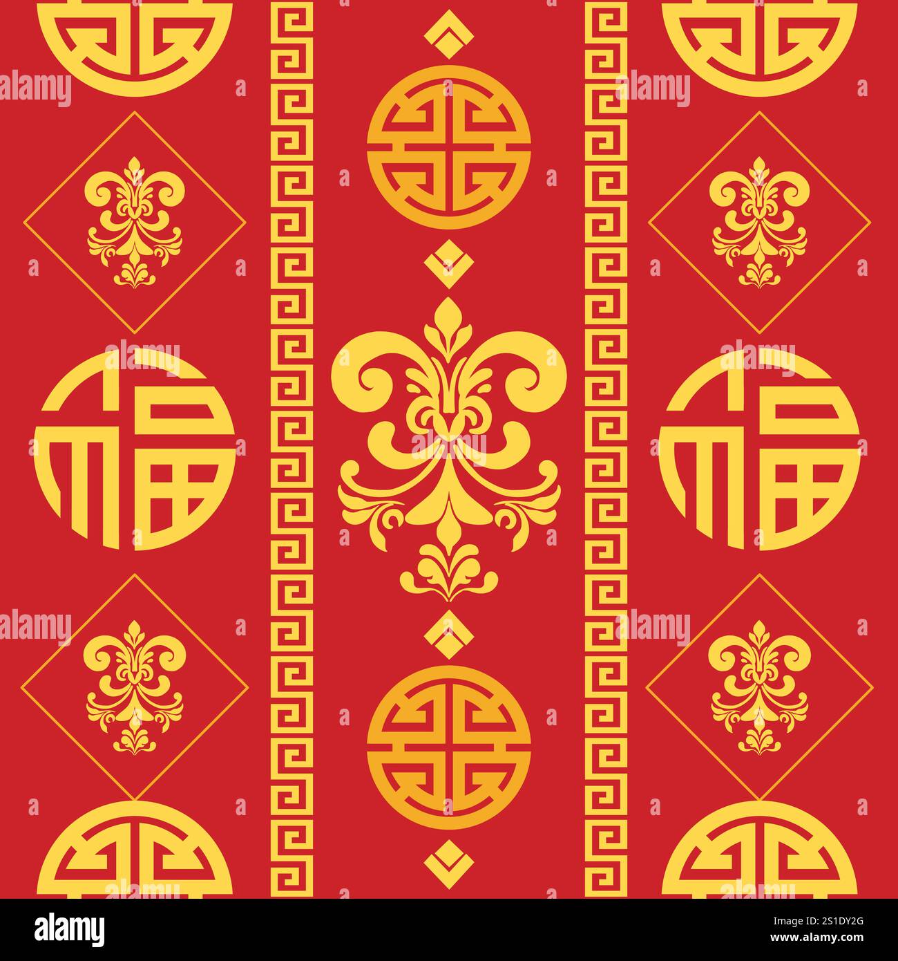 Motivo in oro cinese orientale per Capodanno su sfondo di colore rosso. illustrazione vettoriale Illustrazione Vettoriale Motivo in oro cinese orientale per Capodanno su sfondo di colore rosso. illustrazione vettoriale Illustrazione Vettoriale