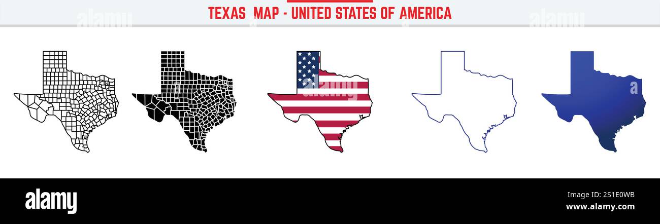 Mappa Texas con icona traccia modificabile. Icona di linea sottile dello stato del Texas, illustrazione vettoriale della mappa del Texas, Texas, mappa vettoriale della silhouette del TX Illustrazione Vettoriale