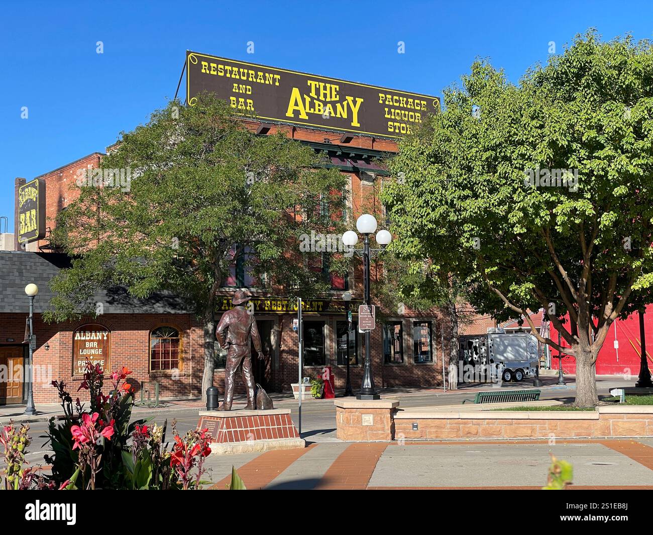 Centro storico di Depot plaza, Cheyenne, Wyoming, Stati Uniti - Immagine stock catturata con smartphone