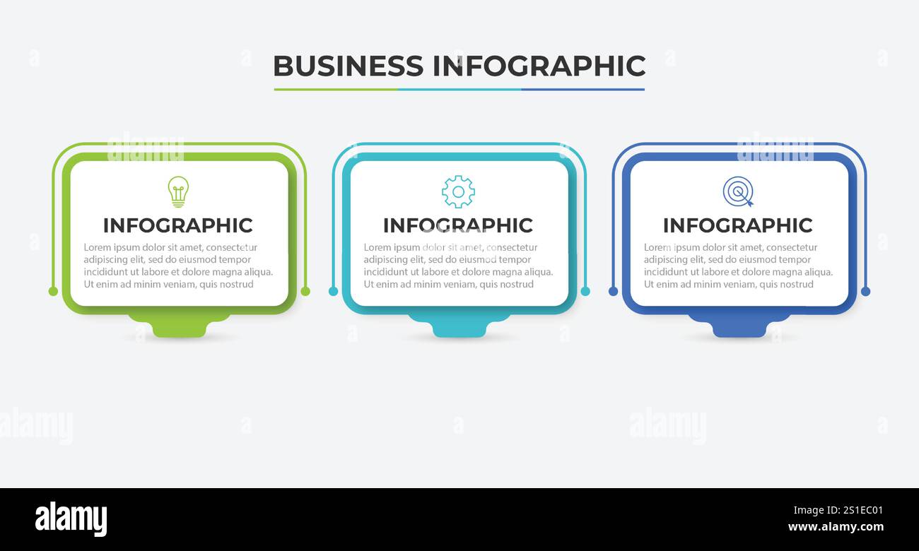 Modello di progettazione infografica vettoriale con 3 opzioni o passaggi Illustrazione Vettoriale