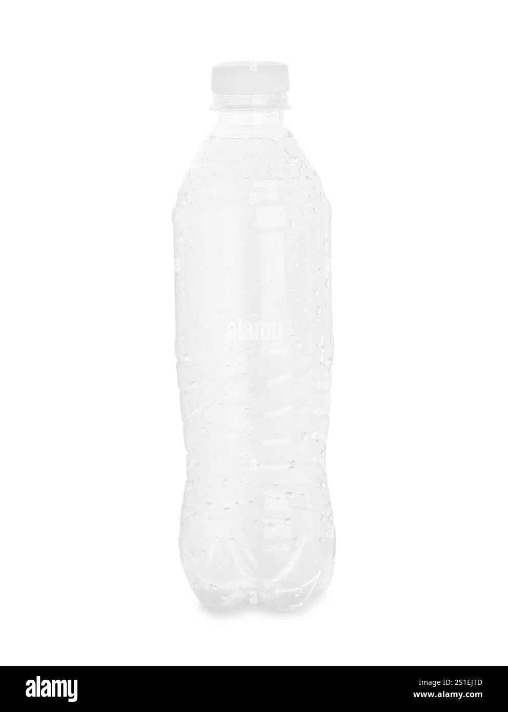 La bottiglia di plastica di acqua isolato su bianco Foto Stock