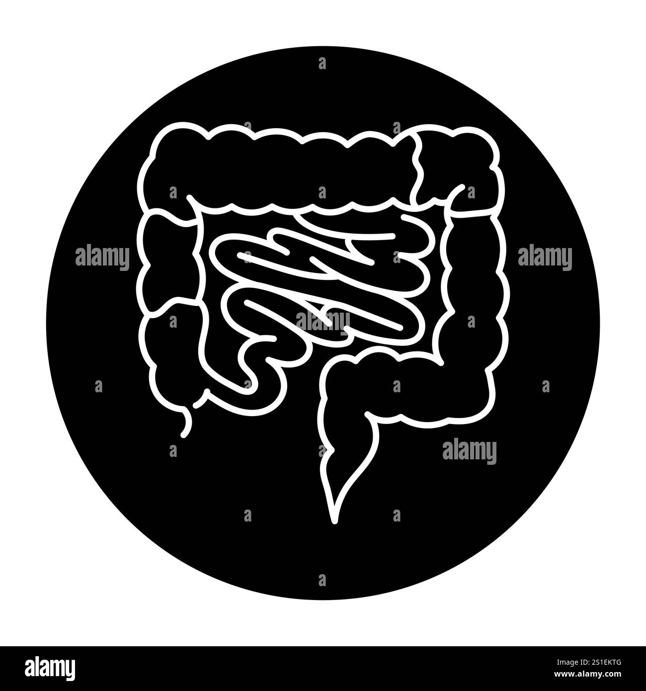 Icona della linea di colore della malattia infiammatoria intestinale. Malattie autoimmuni. Elemento isolato vettoriale. Traccia modificabile. Illustrazione Vettoriale