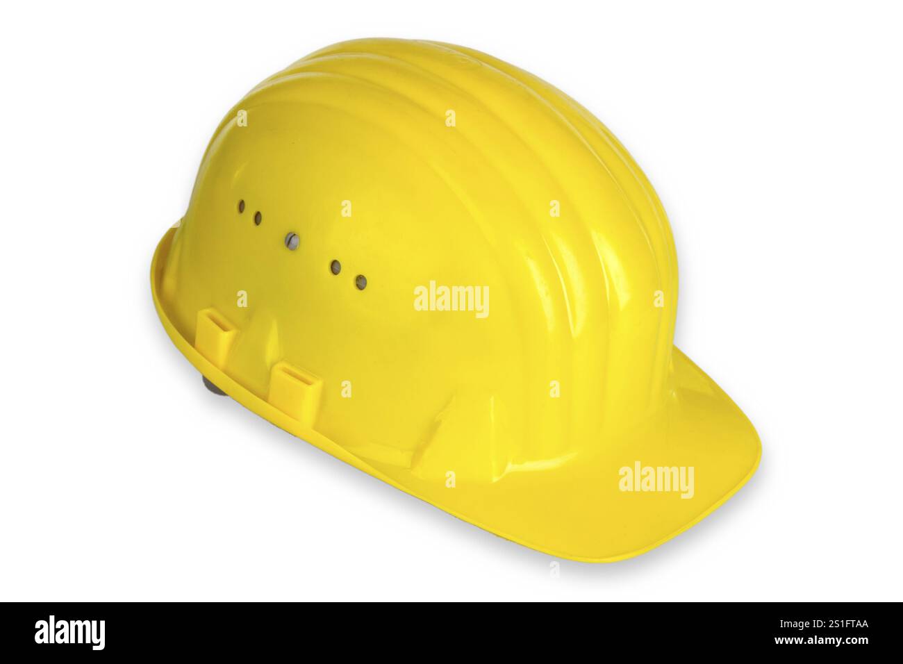 Casco di sicurezza ritagliato su sfondo bianco Foto Stock