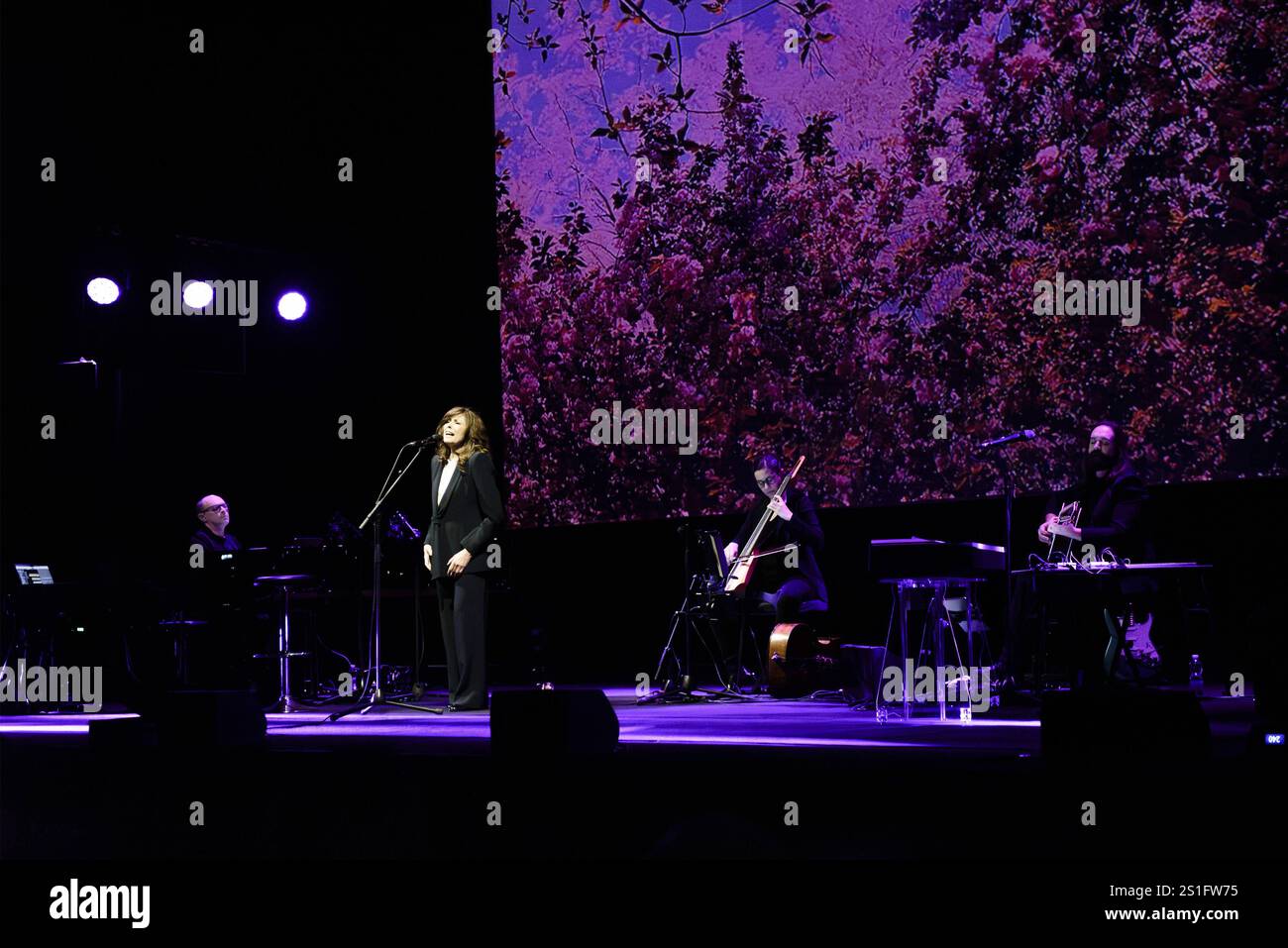 Concerto musicale della cantante italiana - Alice - Master Songs Alice nome d'arte di Carla Bissi - esibizione durante il concerto Master Songs all'Auditorium Parco della musica il 3 gennaio 2025 Roma Auditorium Parco della musica Italia Copyright: XRobertoxBettacchix/xLiveMediax LPM 1669981 Foto Stock