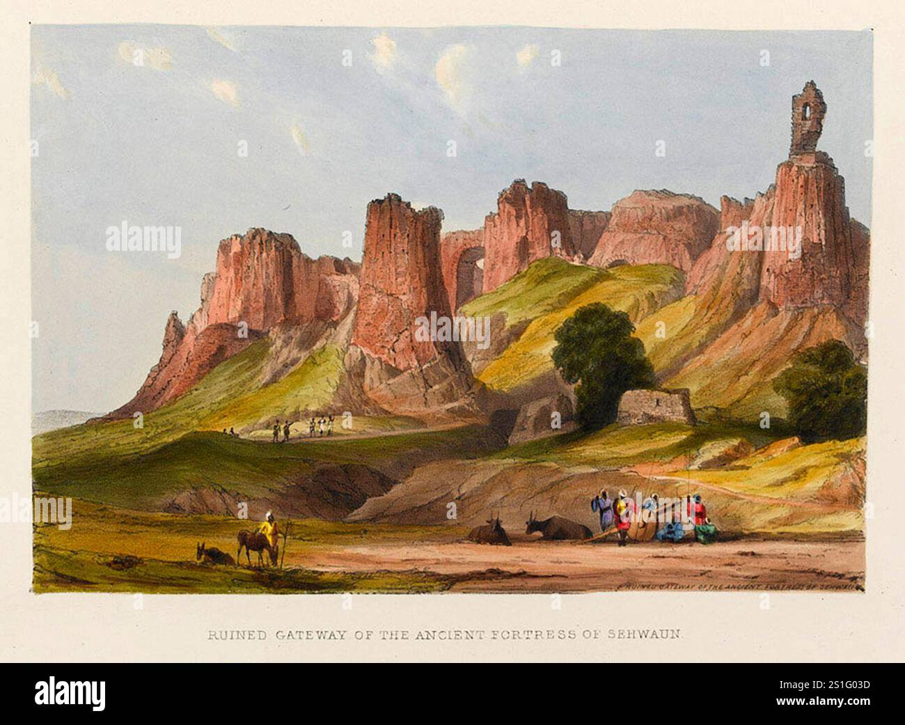 Sehwan Fort vicino a Sehwan nell'attuale Pakistan, a circa 80 miglia da Hyderabad in India. Foto Stock