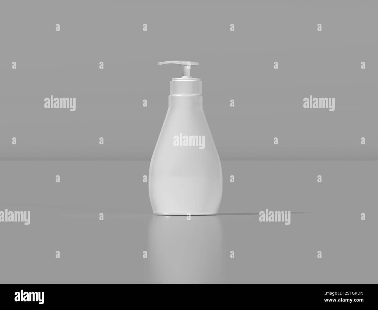 Flacone dispenser a pompa bianca 3d render per sapone, gel doccia o prodotti per la cura della pelle Foto Stock