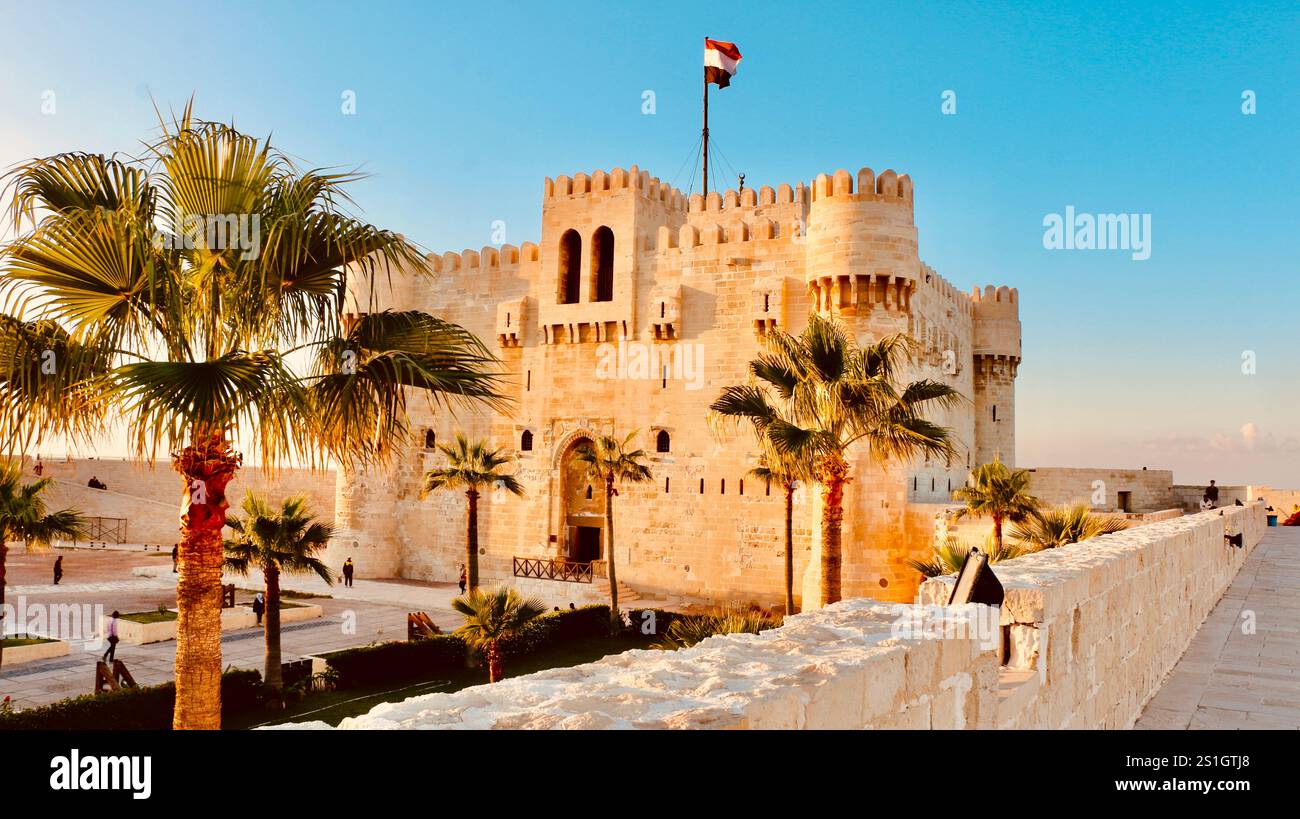 Castello di Qait Bay ad Alessandria - Egitto Foto Stock