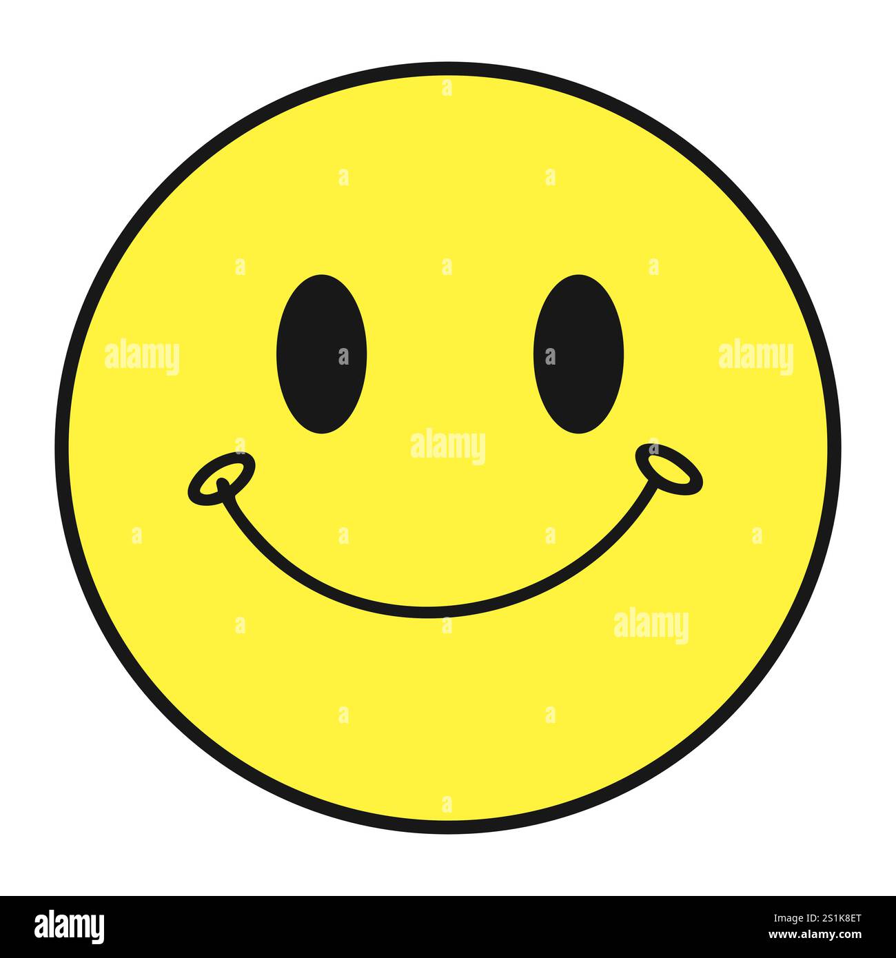 Illustrazione del vettore emoticon di alta qualità su sfondo bianco. Emoji sorridente. Faccia gialla sorridente con gli occhi. stampa emoji. Illustrazione Vettoriale