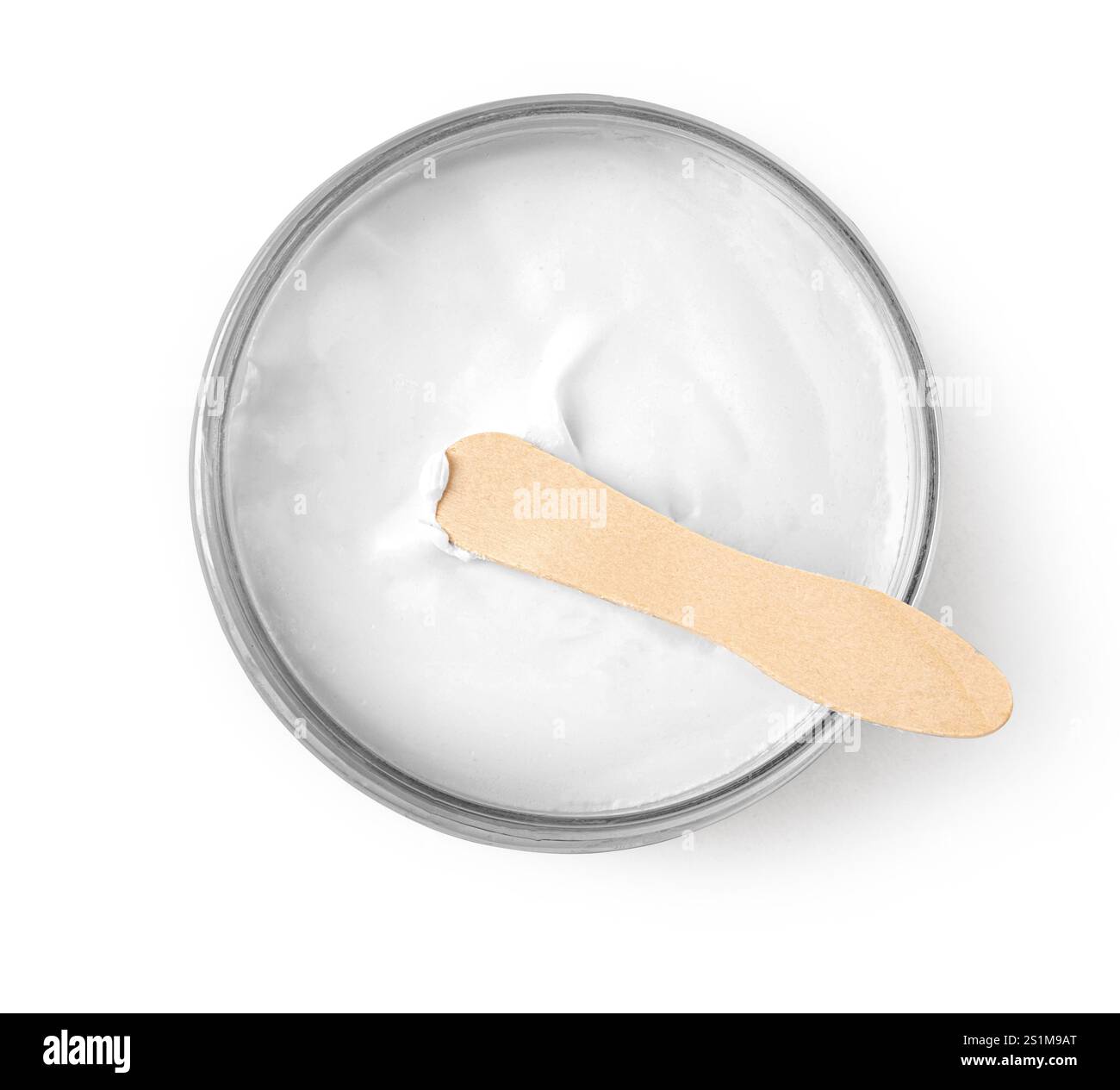 il barattolo di crema per il corpo su sfondo bianco è isolato su sfondo bianco con percorso di ritaglio Foto Stock