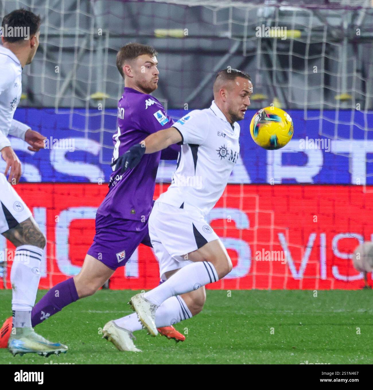 Firenze, Toscana, ITALIA. 4 gennaio 2025. Durante la partita di calcio del 04/01/2025, valida per il campionato italiano di serie A - 2024/25 a Firenze allo Stadio Artemio Franchi tra AC Fiorentina e SSC Napoli. Nella foto: Stanislav Lobotka della SSC Napoli (Credit Image: © Fabio Sasso/ZUMA Press Wire) SOLO USO EDITORIALE! Non per USO commerciale! Foto Stock