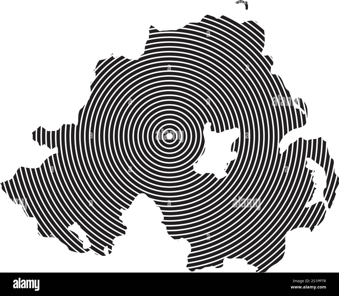 Icona Mappa dell'Irlanda del Nord illustrazione elemento Design Illustrazione Vettoriale