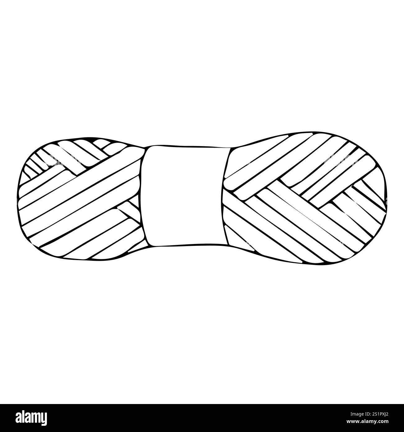 Filati per maglieria a mano. Illustrazione vettoriale in stile doodle isolata su sfondo bianco. Illustrazione Vettoriale