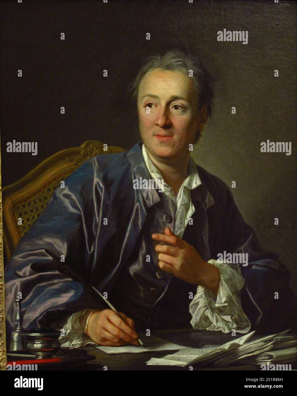 Titolo: Ritratto di Denis Diderot artista: Louis-Michel van Loo anno: 1767 Medio: Olio su tela dimensioni: 81 cm x 65 cm ubicazione: Museo del Louvre Foto Stock