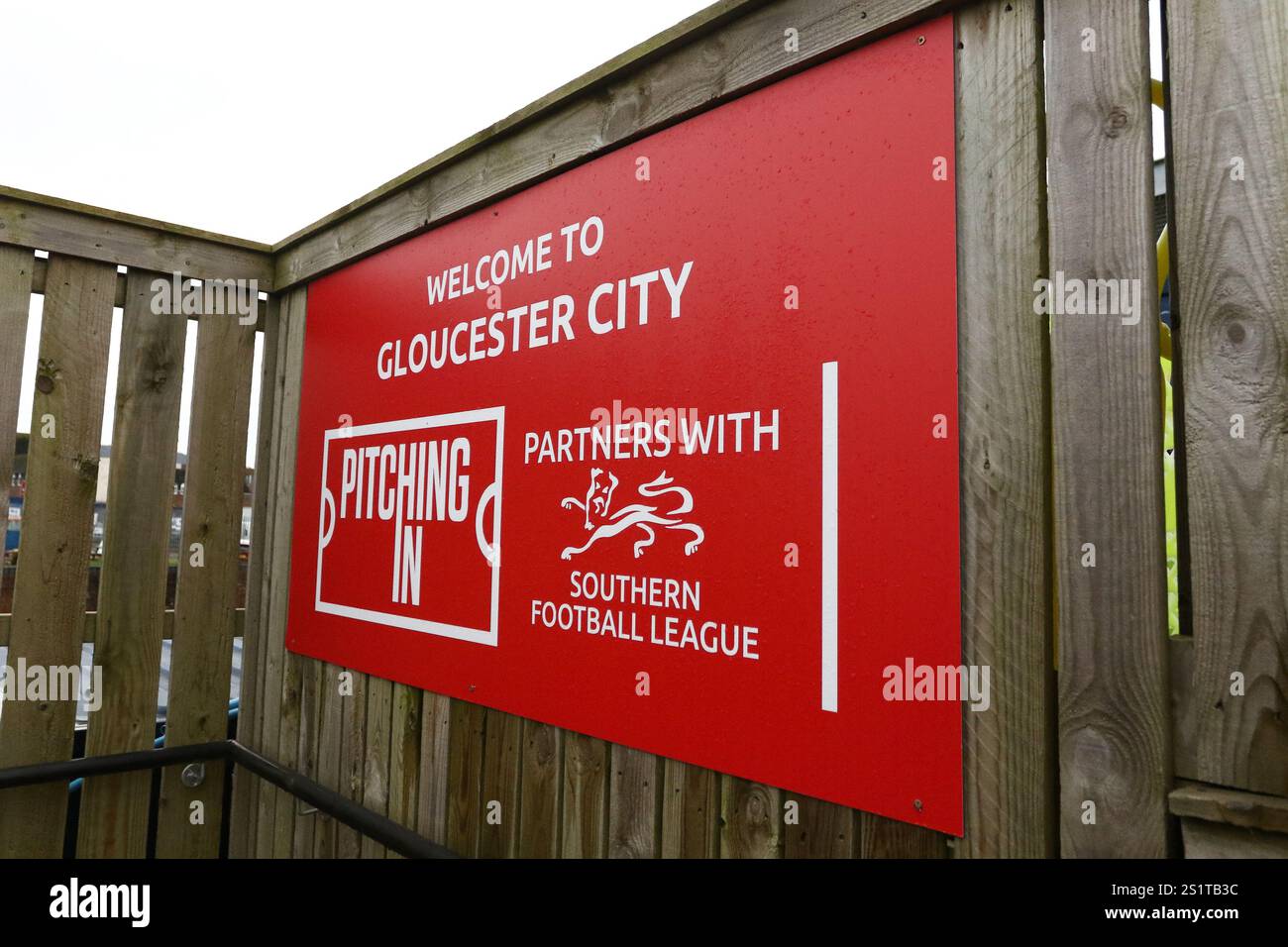 Gloucester, Regno Unito, 4 gennaio 2025. Vista dell'ingresso dello stadio durante la partita della Southern League Premier Division South tra Gloucester City e Taunton Town FC. (Crediti: Gustavo Pantano/Alamy Live News) Foto Stock
