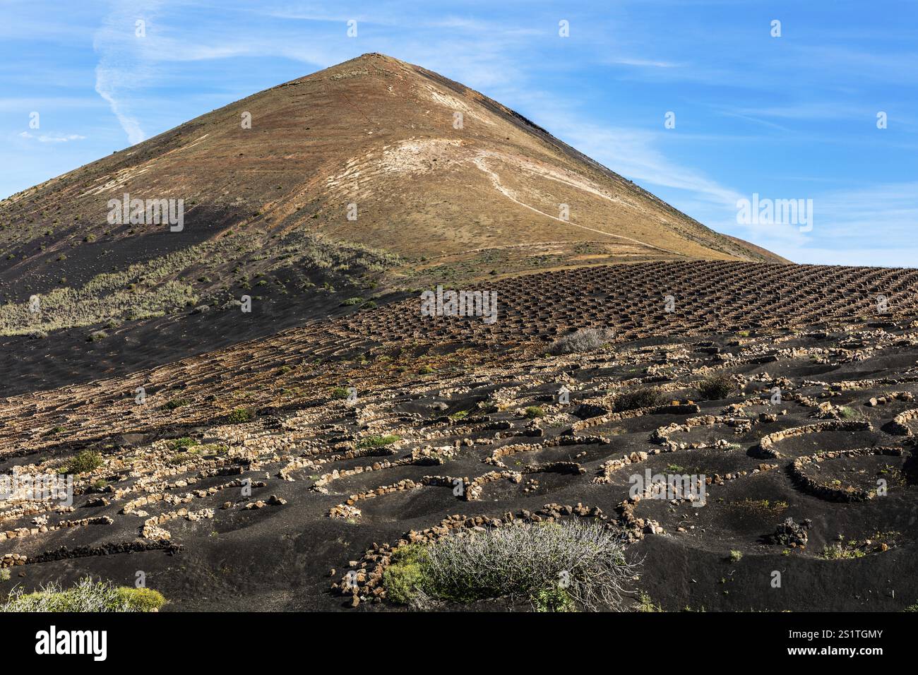 2016, la Geria, Lanzarote, la Geria, ESP, Spagna, Isole Canarie, Isole Canarie, Oceano Atlantico, Lanzarote, riserva della biosfera, vulcano, vulcanismo, vol Foto Stock