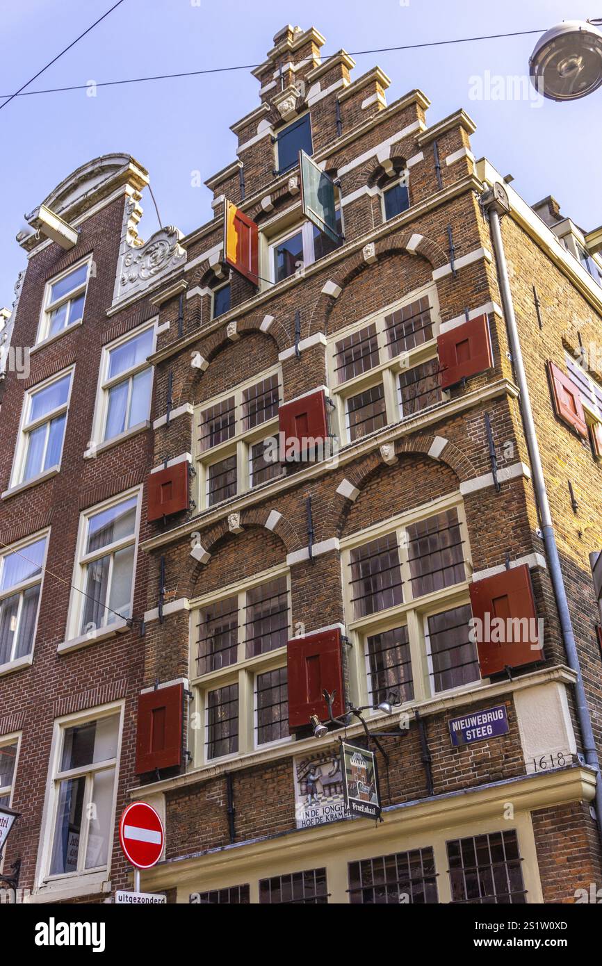 La città di Amsterdam in primavera, con le sue bellissime case antiche, è una famosa località di viaggio Foto Stock La città di Amsterdam in primavera, con le sue bellissime case antiche, è una famosa località di viaggio Foto Stock