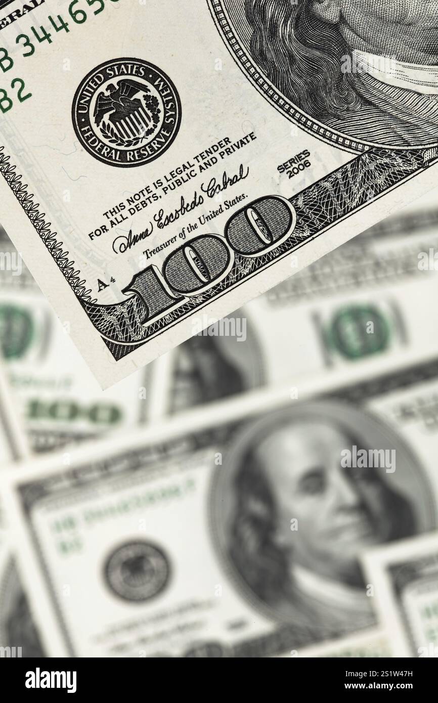 Banconote in dollari americani dagli Stati Uniti Foto Stock