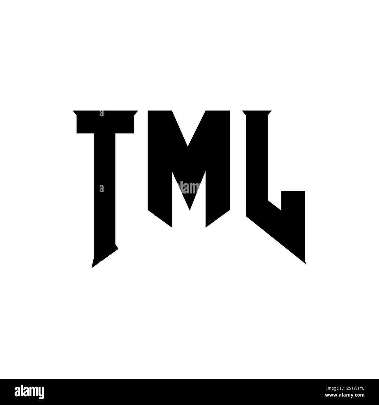 Design del logo TML Letter per l'azienda tecnologica. Combinazione di colori bianco e nero con logo TML. Logo TML, vettore TML, design TML, icona TML, alph TML Illustrazione Vettoriale