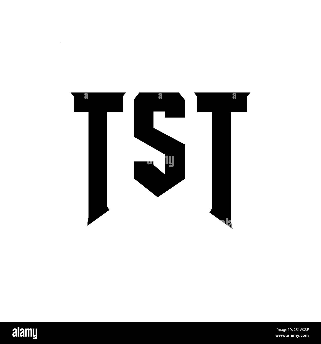 Design con logo TST Letter per l'azienda tecnologica. Combinazione di colori bianco e nero con logo TST. Logo TST, vettore TST, design TST, icona TST, alph TST Illustrazione Vettoriale