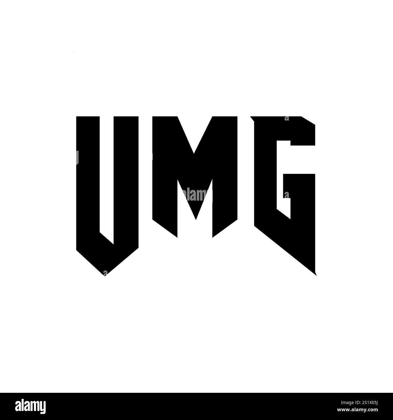 Logo UMG Letter per l'azienda tecnologica. Combinazione di colori bianco e nero con logo UMG. Logo UMG, vettore UMG, design UMG, icona UMG, UMG alph Illustrazione Vettoriale