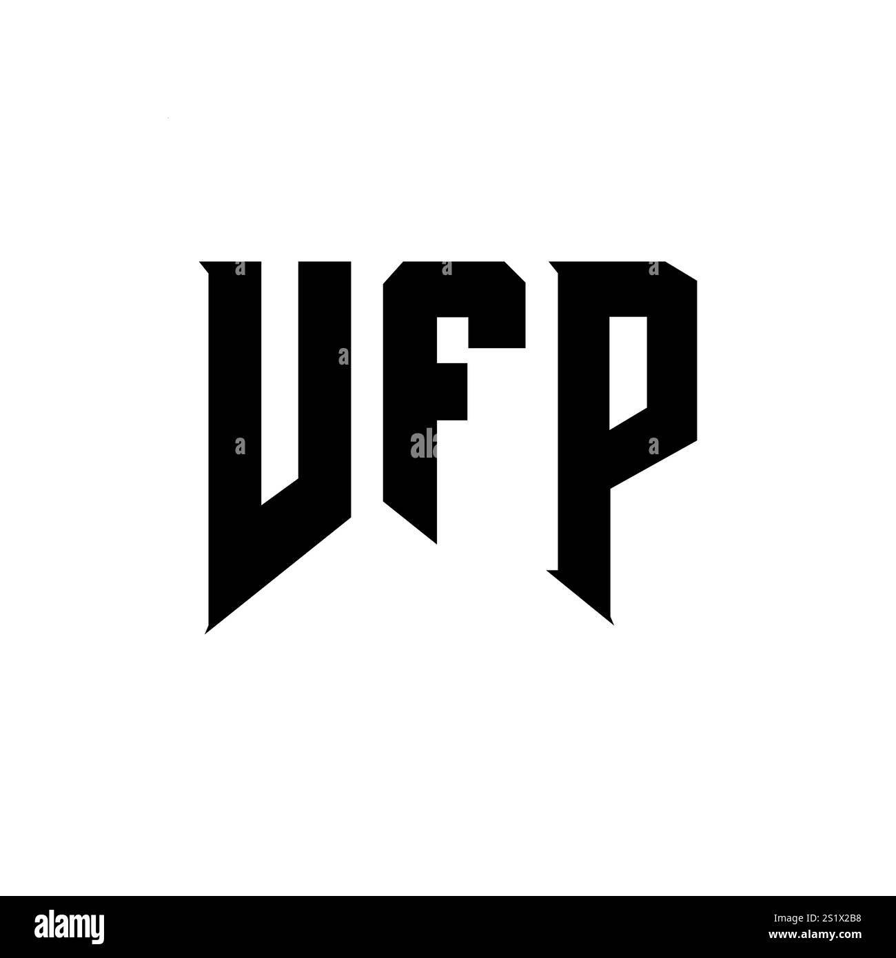 Design del logo della lettera VFP per l'azienda tecnologica. Combinazione di colori bianco e nero con logo VFP. Logo VFP, vettore VFP, design VFP, icona VFP, alph VFP Illustrazione Vettoriale
