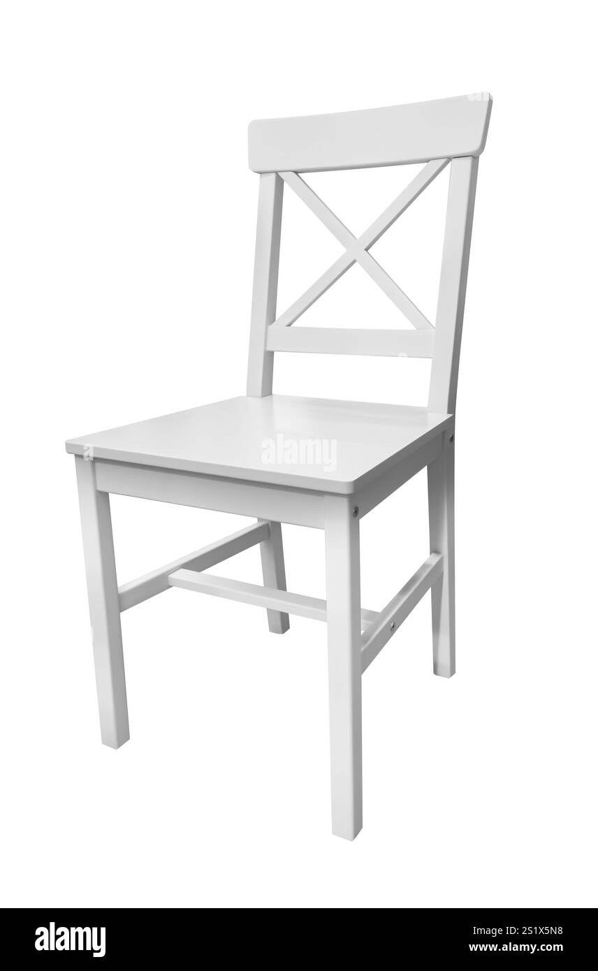 moderna mobilia bianca con gambe bianche isolate su sfondo bianco. Con tracciato di ritaglio. Serie di mobili Foto Stock