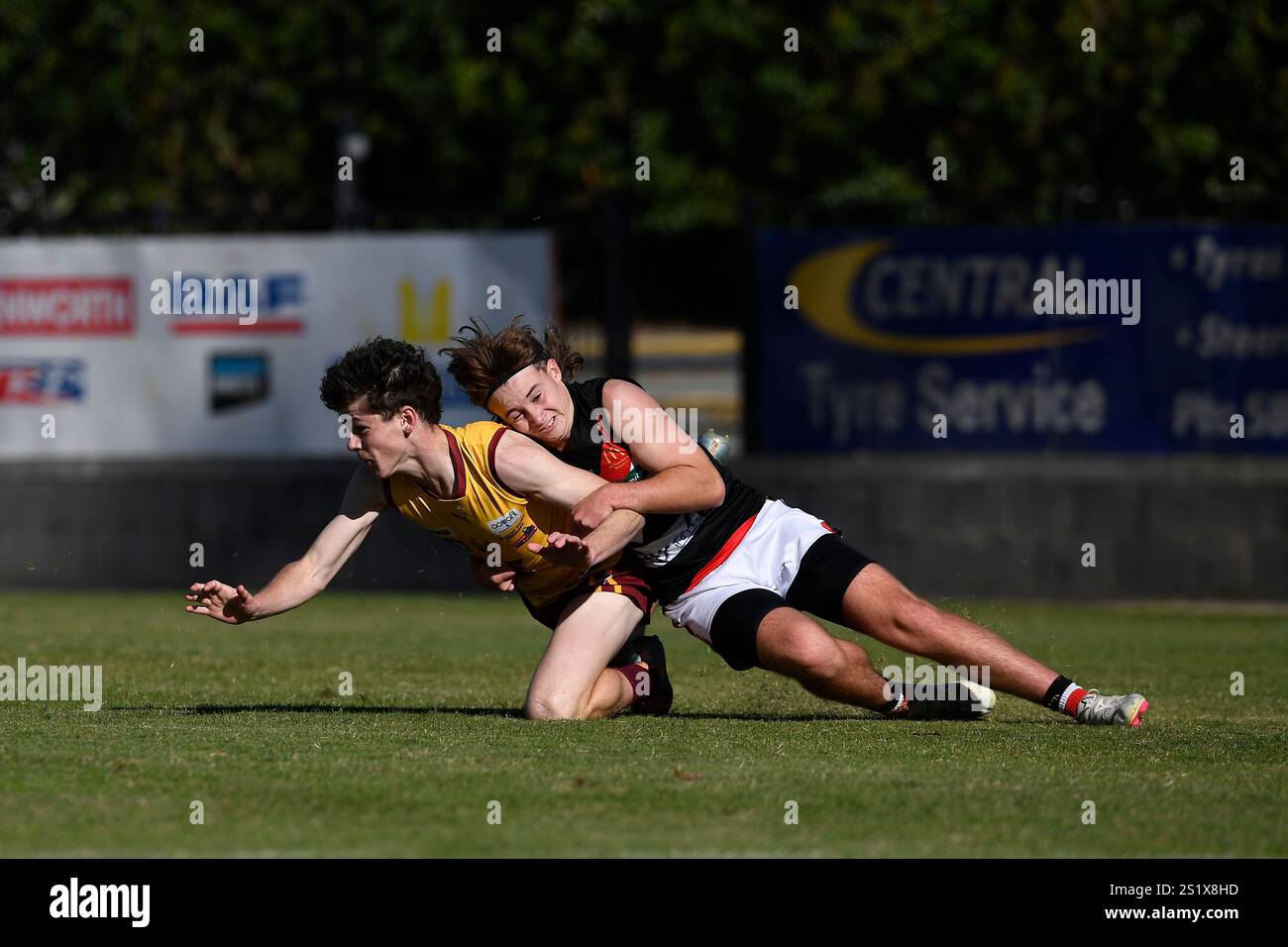SHEPPARTON, AUSTRALIA, 18 maggio 2024. Australian Rules Football, Goulburn Valley Football League round 7 Shepparton Bears vs Benalla Saints nel Countr Foto Stock