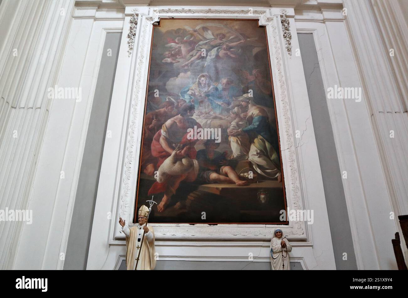 Napoli - Adorazione dei pastori di Francesco Narici nella Basilica dell'Annunziata Foto Stock