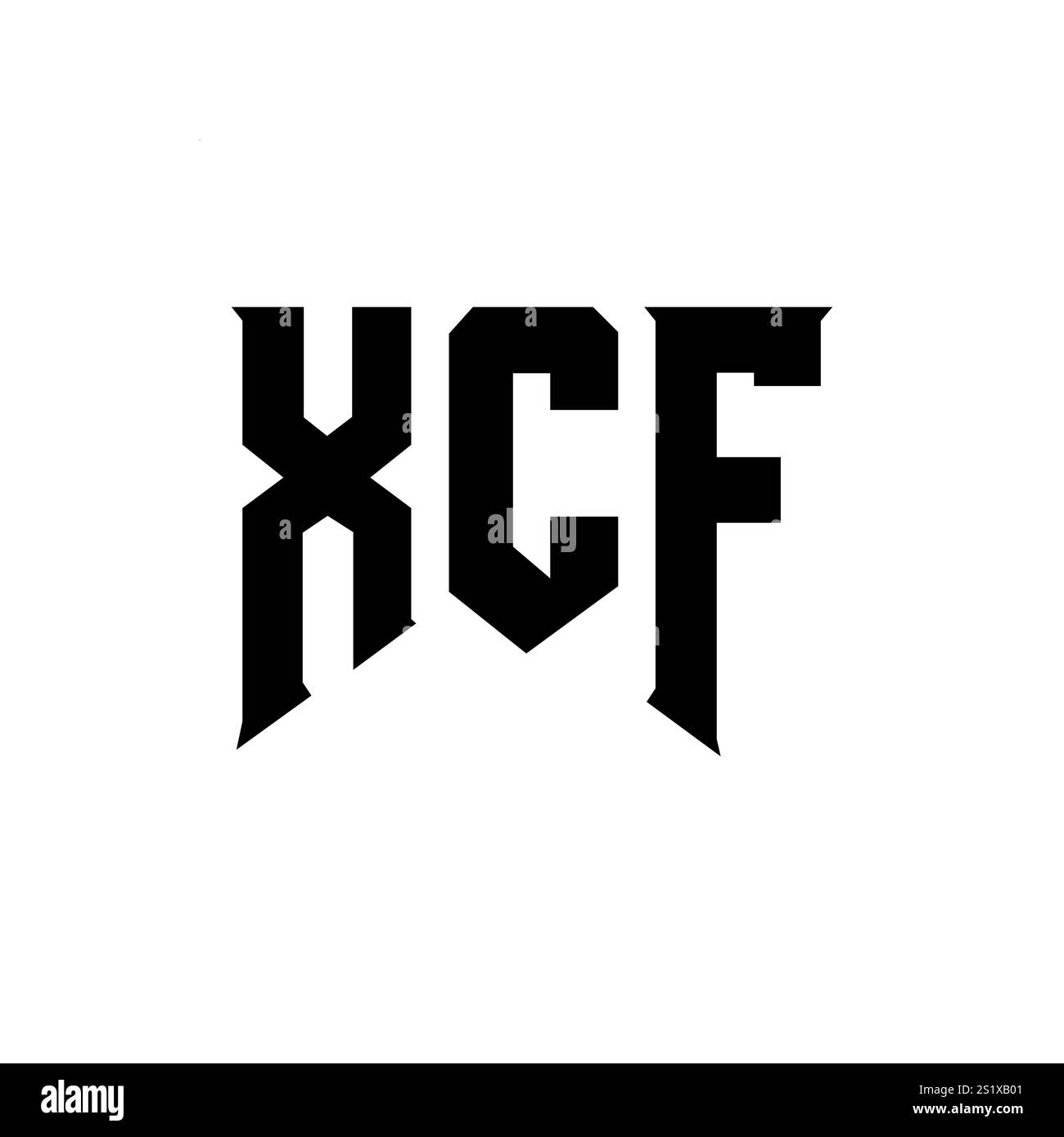 Design con logo XCF Letter per l'azienda tecnologica. Combinazione di colori bianco e nero con logo XCF. Logo XCF, vettore XCF, design XCF, icona XCF, XCF alph Illustrazione Vettoriale