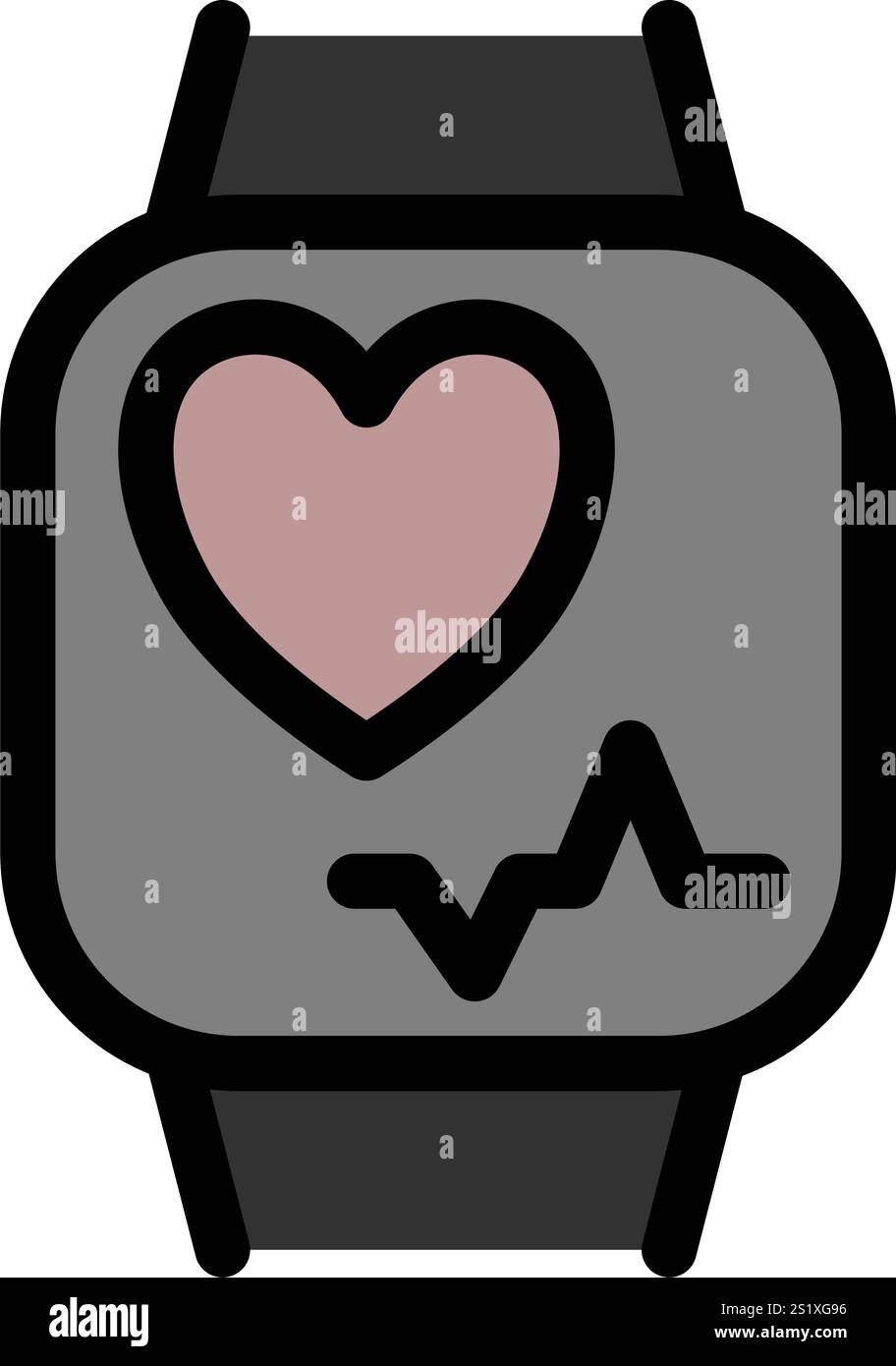 Fitness Health tracker per misurare BPM ed EGC - simbolo icona piatta Illustrazione Vettoriale