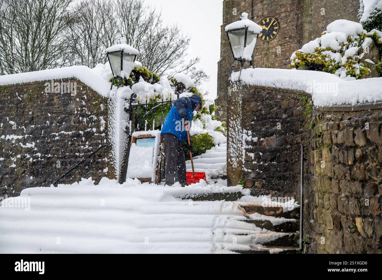 Chipping, Preston, Lancashire, Regno Unito. 5 gennaio 2025. Scene di neve da Chipping, vicino Preston, Lancashire, Regno Unito. Crediti: John Eveson/Alamy Live News Foto Stock