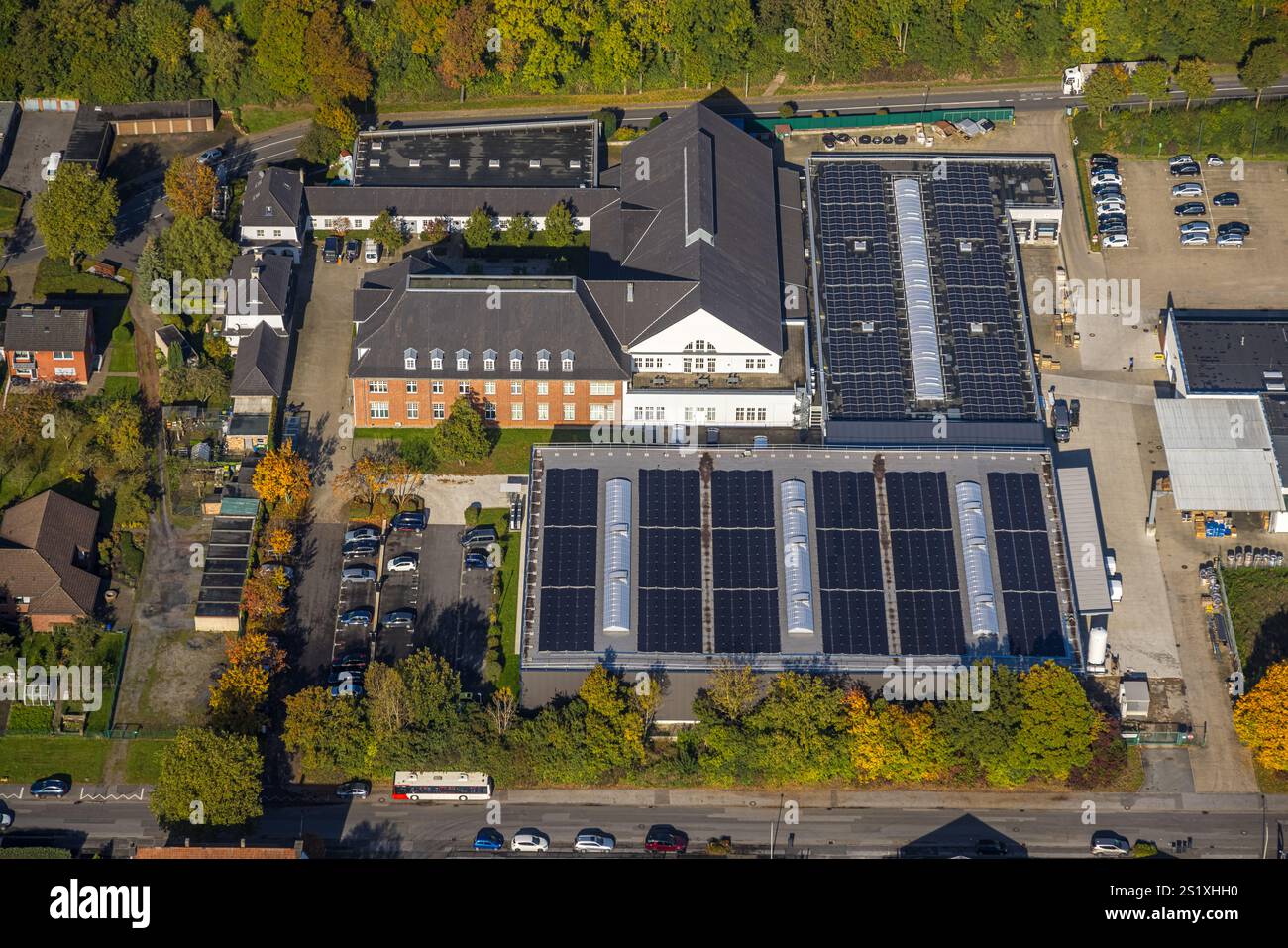 Vista aerea, Interidraulik Hydraulik-Komponenten GmbH nella zona industriale di Industriestraße e Zeche-Hermann-Wall, Beifang, SELM, Münsterland, No Foto Stock