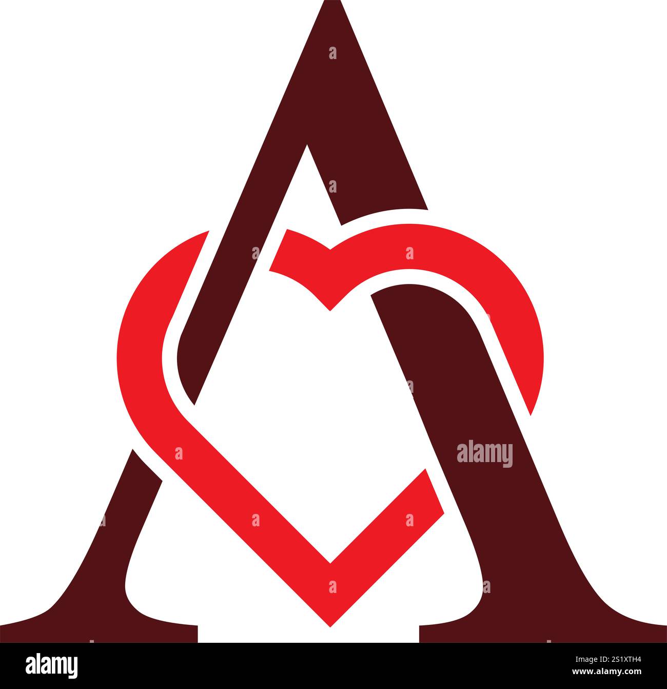 Logo Love Inspired Letter A Illustrazione Vettoriale