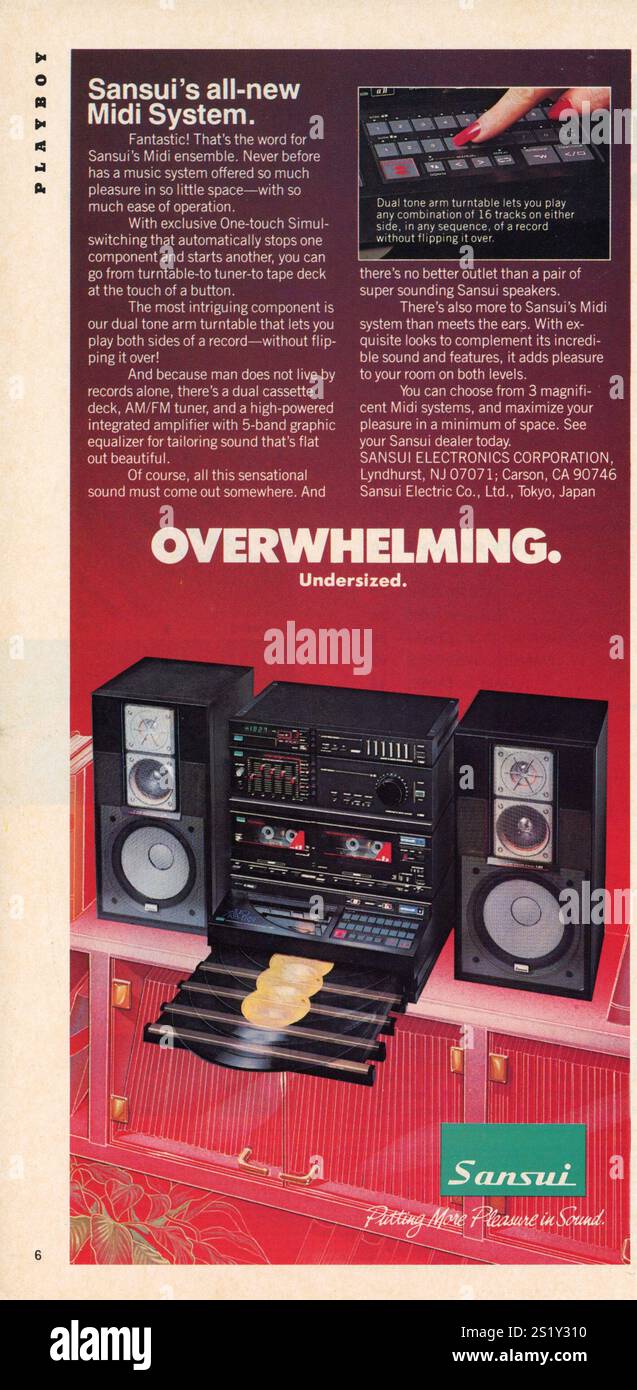 Rivista vintage "Playboy" numero di febbraio 1985, USA Foto Stock